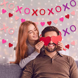 4 Pcs Felt Banner Valentines Decorations Pink Felt Ball Garland Hanging Banner Valentines Decor For Anniversary Wedding Valentine‘S Day