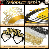 288 Pcs 2025 New Year Party Kit with Crowns, Glasses, Hats, Noisemakers, and Necklaces
