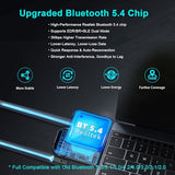 Usb Bluetooth 5.4 Adapter For Pc Laptop, Long Range 492Ft Wireless Dongle Adaptor For Windows 11 10 8.1 7 Desktop, Plug And Play Bluetooth Mouse Keyboard Headphones Speaker Game Controller