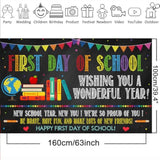 First Day of School Backdrop Banner Welcome Preschool & Kindergarten Photo Prop