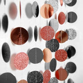 Glitter Rose Gold Black Birthday Party Decorations Dot Garland Circle Streamers Banner Backdrop For Weddings Birthdays Baby Showers Bridal Showers Engagements Parties Decor