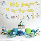 Dragon Baby Shower Party Decorations A Little Dragon Is On The Way Banner Dragon Theme Garland Banner Magic Dragon Party Decor Dragon Theme Party Little Dragon Baby Shower Supplies For Boys