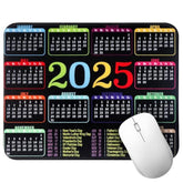 2025 Calendar Mouse Pad With Stitched Edge, 10.2X8.3X0.1 Inch Holidays Mouse Pad With Non-Slip Rubber Base, Quality Creative Mousepads For Computers Laptop Office Outdoor