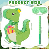 107 Pcs Dinosaur Birthday Party Favors Piñata Set Dino Decoration 16.5 X 11.8 X 3.1 Inch Dinosaur Birthday Piñata With Stick Blindfold For Party Favors(Green,Lovely)