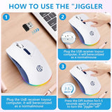 Bluetooth Wireless Mouse, 2-In-1(Bt 5.2+2.4G) 1600Dpi Bluetooth Mice With Usb, Rechargeable Wireless Mice, One-Click Return To Desktop, Dual Mode Silent Mouse For Laptop, Pc, Mac, Tablet, Ipad.(White)