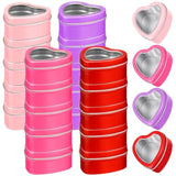 24 Pcs 2Oz Heart Shaped Metal Tins With Clear Window Lids Empty Metal Cans Heart Shaped Box Candle Tins Jar For Valentine‘S Day Candle Making Candies Gift(Red, Pink, Purple, Rosy)