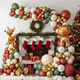Christmas Balloon Arch for Retro Xmas Holiday Party Decorations