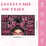 Breast Cancer Awareness Backdrop Banner, Pink Ribbon Faith Hope Love Butterfly Design, Awareness Month Party Decorations for Charity Event Photo Background Home Office, 70.9 x 43.3 Inch