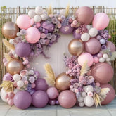Dusty Purple Balloon Garland - Boho Lavender & Gold Arch Kit
