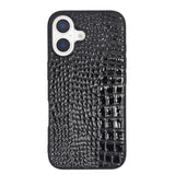 Compatible With Iphone 16 Pro Case For Women, Crocodile Synthetic Patent Leather Cover, Classic Fashion For Iphone16 Pro 2024 6.3 Inch - Black