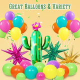 158Pcs Mexican Fiesta Balloon Garland Arch Kit With Yellow Hot Pink Lime Green Orange Purple Teal Foil Balloons For Mexican Fiesta Birthday Party Decorations