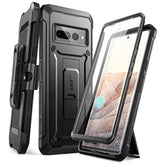 Google Pixel 7 Pro Rugged Belt-Clip & Kickstand Case with Built-in Screen Protector