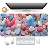 Large Mouse Pad,Edge Stitched Mousepad,Non-Slip Laptop Desk Mat, Desk Writing Pad For Office And Home,31.5 X 13.8 Inch - Colorful Small Pebbles Stone