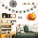 Felt Spider Web Banner Garland Halloween Decorations for Indoor Outdoor Party Photo Props