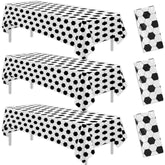 Soccer Party Tablecloth Decorations, 3Pcs Disposable Sports Theme Soccer Birthday Party Supplies Table Cover For Fan Game Day Baby Shower Event, 108In X 55In