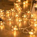 Flower String Lights, 10Ft 20 Led Usb Powered Cherry Blossom Fairy String Lights For Party Birthday Wedding Christmas Ho