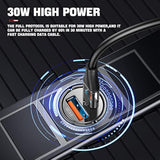 Usb C 60W Car Charger Fast Charge, 30W Pd& 30W Qc3.0 Fast Charge With Metal Body, Flush Fit Pull Ring Style Universal For Iphone 13/13 Pro/12/12 Pro Max/Xs/Xr, Samsung Galaxy, Car Accessories