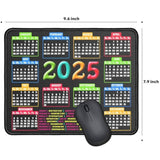 Mouse Pad With Stitched Edge, Computer Mouse Pad With Nonslip Rubber Base, Mouse Pads For Computers Laptop Mouse 9.6X7.9X0.1 Inch, (2025 Calendar Black)