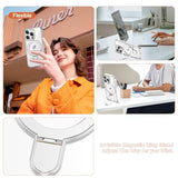Clear Plating Case for iPhone 14 Pro Max with Stand 6.7 Inches Silver Finish