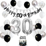 30Th Birthday Decorations For Men, Navy Blue Silver 30Th Birthday Balloons With Blue Happy 30Th Banner 30 Cake Topper Decor Number 30 Balloon For Women 30Th Party Decoration