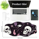 Raven Skulls Desk Mat Irregular Shape Large Mouse Pad 35.4"X15.75" Desk Rubber Base Mousepad With Stitched Edges Big Desk Pad For Work,Game,Office,Home