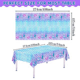 1Pcs Mermaid Birthday Tablecloth For Birthday Party Decoration, Plastic Disposable Rectangle Table Cover For Kids Girls Party Supplies, 54" X 108"
