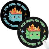 2 Pack Dumpster On Fire Mouse Pad, Funny Cute Mousepad For Desk Accessories, Small Round Mouse Pad For Wireless Mouse Gaming Computer Laptop, This Is Fine Home Office Supplies Decor
