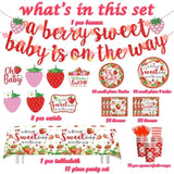 177pcs Berry Sweet Baby Shower Set β Banner, Tableware & Swirls for Girl