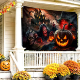 Halloween Backdrop Banner 71x43 Inch Pumpkin Wall Photo Booth Decor Indoor Outdoor
