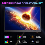 Portable Monitor 14" Kickstand Portable Monitor For Laptop, Ultra Slim Built-In 180° Adjustable Stand, Second Screen For Laptop, Desktop, Tablet, Phone, Xbox, Ps4/Ps5, Geekom.