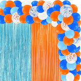 120 Pcs Blue And Orange Party Balloons Garland Kit For Party Decoratio