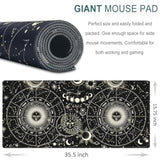 Xxl Large Gaming Mouse Pad & Desk Protector (35.5"X15.75") With Non-Slip Base, Waterproof Surface | Xxl Mouse Pad With Stitched Edges For Office Work, Gaming, Home Desk - Black Moon Sun