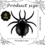 6 Pack Halloween Spider Balloons 33 Inch Black Foil Mylar Balloons Party Decorations