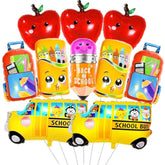 10 Pcs Back To School Balloons Big Set School Bus Balloon Apples Balloons First Day Of School Decorations Welcome Back To School Party Decorations