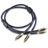 Dual 2Rca Male To 2Rca Male Stereo Audio Cable, Double-Shielded (Od 8.0Mm), For Amplifiers, Av Receivers, Hi-Fi System (4 Feet)