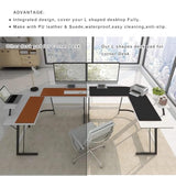 ZORESYN 63" L-Shaped Gaming Desk Mat Mouse pad, Computer Corner Desk Pad, Home Office Writing Desk Pad Protector, Large Waterproof PU Leather Corner Mousepad - Black, (157+160) x50cm