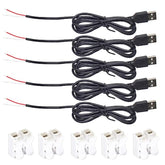 5Pcs Usb 2 Wire Pigtail Cable 1A 5V 1M 3.3Ft Black 28Awg Usb A Male Power Cable Plug Cord Connectors With Quick Wire Cable Connector
