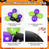 Halloween Balloon Arch Kit: Orange, Black, Purple, Green - 153 Piece