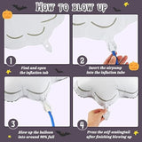 10Pcs Halloween Foil Balloons - 30" Mylar Ghost & Bat Balloons for Party Decorations