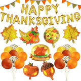 Thanksgiving Balloons 42Pcs Pumpkin Turkey Gold Maple Leaf Acorn Balloons for Fall Party Decor