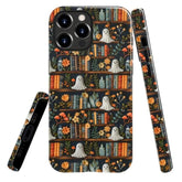 Case Compatible With Iphone 16 Pro Max,Scratch Resistant Hybrid 2-Layer Hard Shell Bright Phone Case,Spooky Ghosts On Bookshelf Halloween