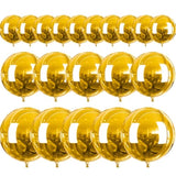 20-Pc Metallic Gold Foil Balloons, Large Round Mylar for Party Decor