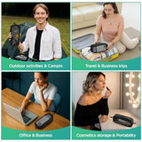 Breathable Mesh Nylon Travel Organizer - Portable Cable Pouch & Tool Case For Laptop Charger, Mouse, Power Bank, Usb Cords, Adapters, Small Tools. Compact & Lightweight. Black