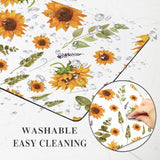 White Sunflower Mouse Pad Computer Cute Plant Leaves Yellow Flower Wildflower Mousepad Desk Mat Square Aesthetic Nature Washable Office Accessories Laptop Wireless Travel Decorative Pattern Gaming