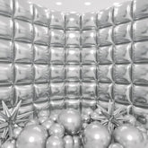 129pcs Metallic Silver Square & Garland Balloons Kit for Party Backdrop Decor