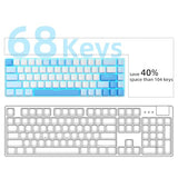 Portable 60% Mechanical Gaming Keyboard, Mk-Box Led Backlit Compact 68 Keys Mini Wired Office Keyboard With Red Switch For Windows Laptop Pc Mac - Sky Blue