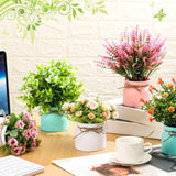 9 Pcs Artificial Pot Flowers Small Fake Plants In Vase Artificial Faux Potted Plants With Flowers Tabletop Faux Spring Centerpiece For Wedding Farmhouse Home Table Decor