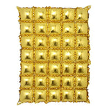 Diamond Block Shaped Metallic Tinsel Foil Curtain Photo Booth Backdrop Balloon Wall Decoration For Wedding Birthday Christmas Graduation Party (5X7 Block Gold)