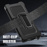 For Z Fold 4 Case, Galaxy Z Fold 4 Case With Kickstand & Belt-Clip Holster Camera Cover With Built-In 360°Rotate Ring Stand Magnetic Case For Samsung Galaxy Z Fold 4 -Black