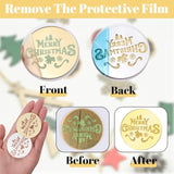 20Pcs Golden Cupcake Toppers Mirror Acrylic Merry Christmas Cake Signs Christmas Themed Cake Charm Round Cake Discs For Diy Decor Supplies